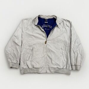 Callaway Golf Jacket Mens XL Bomber Full Zip Bi-Swing Biege Preppy Harrington‎